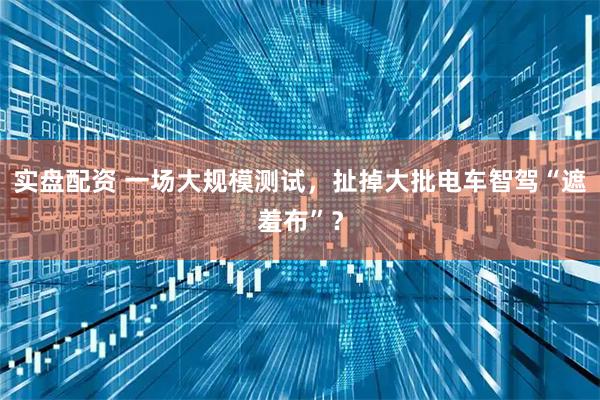 实盘配资 一场大规模测试，扯掉大批电车智驾“遮羞布”？